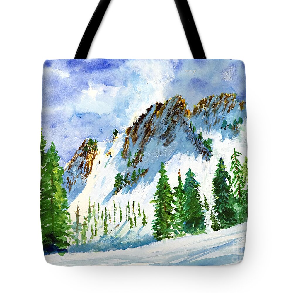Mountains Tote Bag featuring the painting Lone Tree in the Afternoon by Walt Brodis