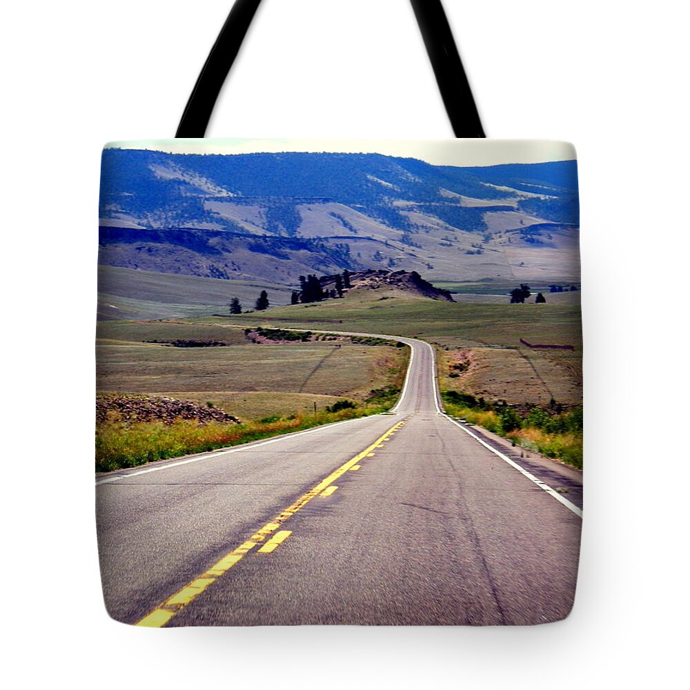 Road Tote Bag featuring the photograph Lonely Road by Antonia Citrino