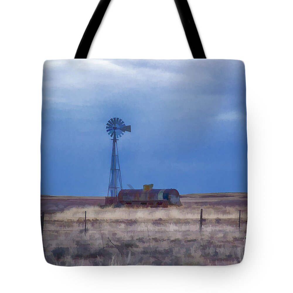 Windmill Tote Bag featuring the photograph Lonesome Windmill by Douglas Barnard