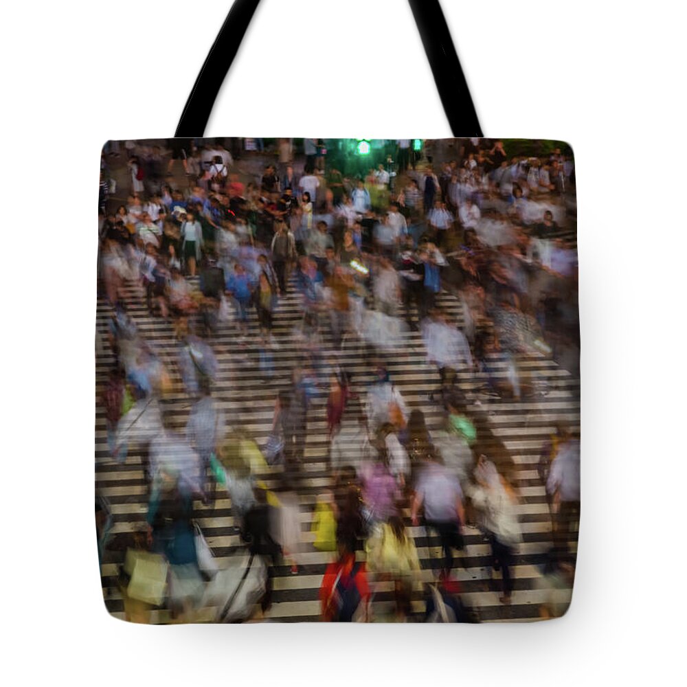 Population Explosion Tote Bag featuring the photograph Long Exposure Picture Of People by Artur Debat