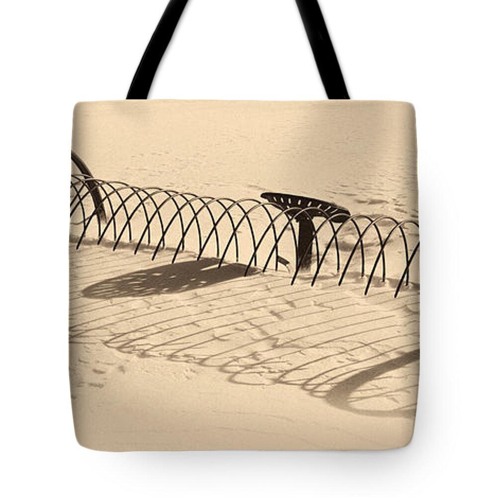 Old Farm Equipment Tote Bag featuring the photograph Long Haul by Ed Boudreau