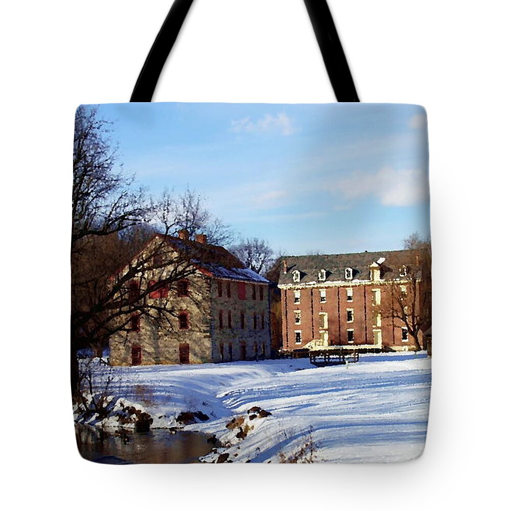 Bethlehem Pa Tote Bag featuring the photograph Long View - Colonial Industrial Quarter - Bethlehem PA by Jacqueline M Lewis