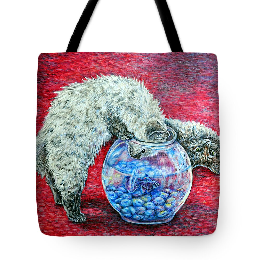 Animal Tote Bag featuring the painting Lookin For Some Betta Kissin by Gail Butler