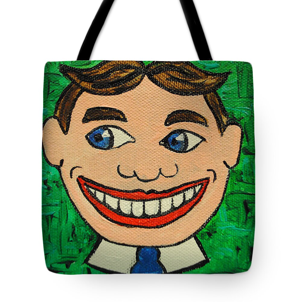 Tillie Tote Bag featuring the painting Lookin Left Tillie by Patricia Arroyo