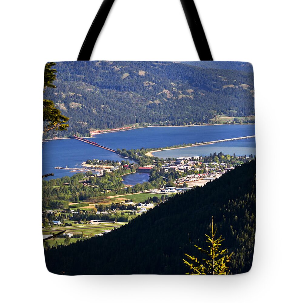 Sandpoint Tote Bag featuring the photograph Looking down on Sandpoint by Albert Seger