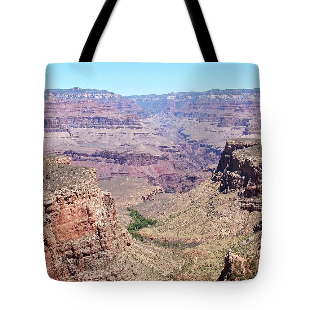 Tranquility Tote Bag featuring the photograph Looking Into The Grand Canyon by Photograph By Michael Schwab