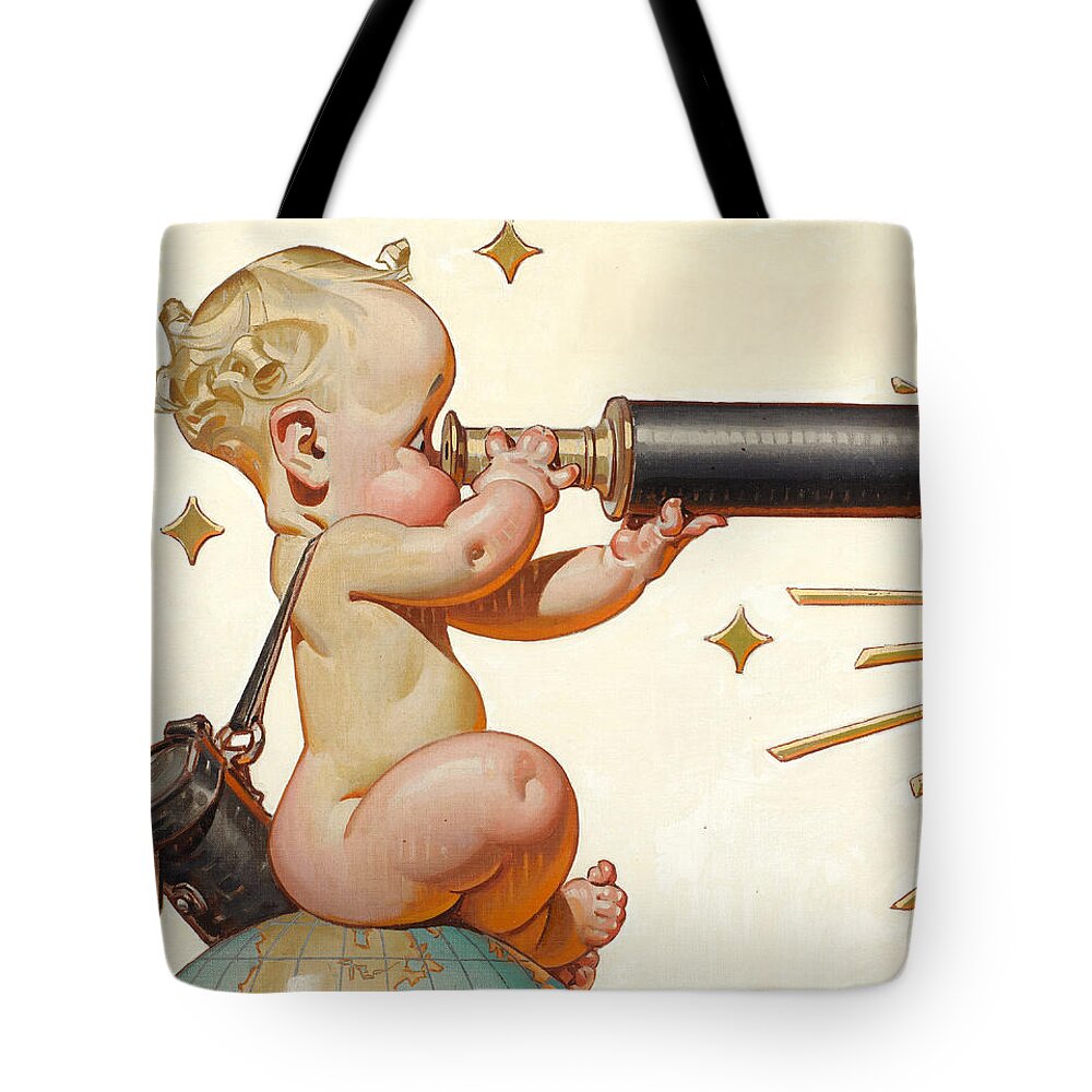 Babies Tote Bag featuring the painting Looks Good for '48 by Joseph Christian Leyendecker