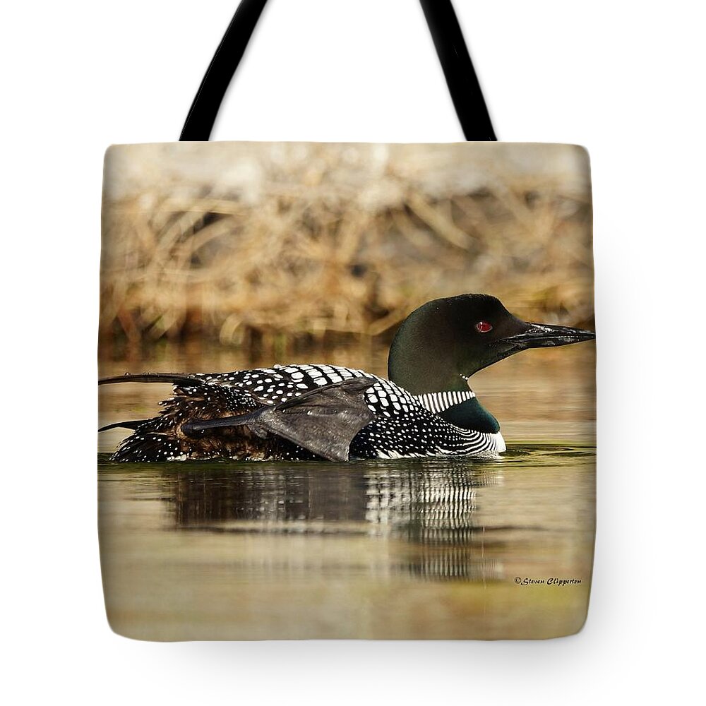 Loon Tote Bag featuring the photograph Loon 10 by Steven Clipperton