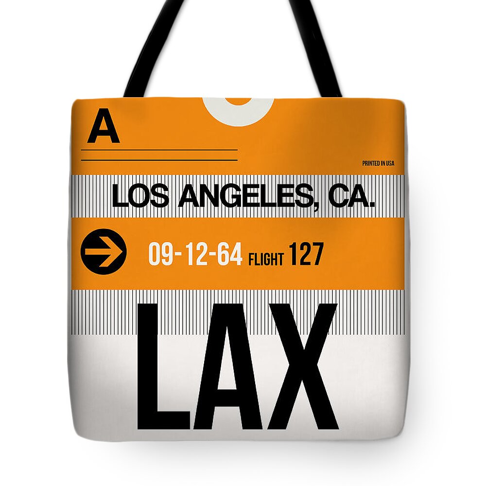  Tote Bag featuring the digital art Los Angeles Luggage Poster 2 by Naxart Studio