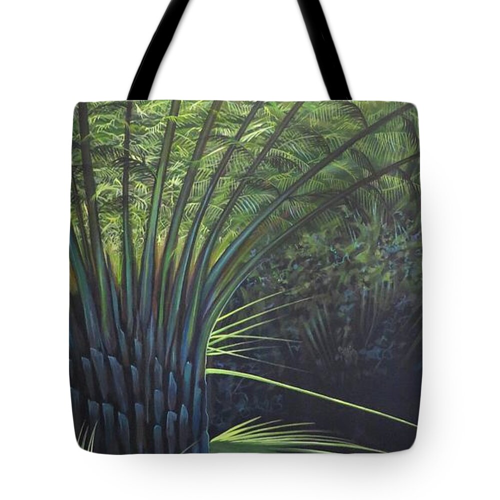 Palm Tree Tote Bag featuring the painting Lost by Hunter Jay