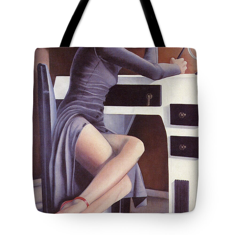 Feminine Tote Bag featuring the painting Louise by Mary Ann Leitch