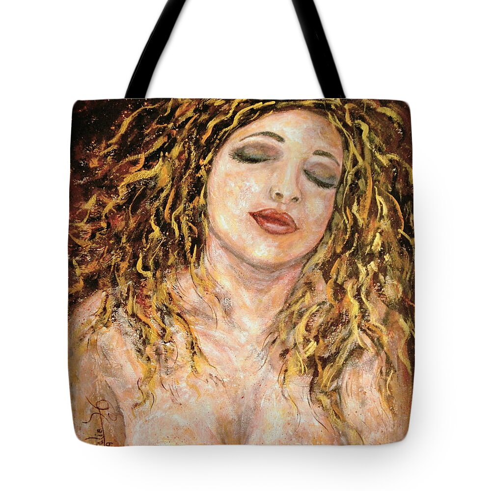Nude Tote Bag featuring the painting Love and Desire by Natalie Holland