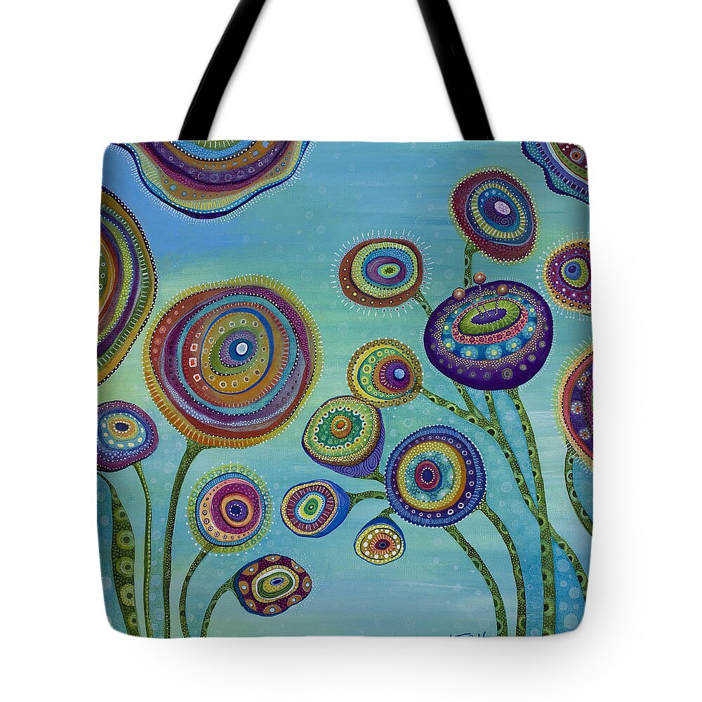 Flower Tote Bag featuring the painting Love and Light by Tanielle Childers