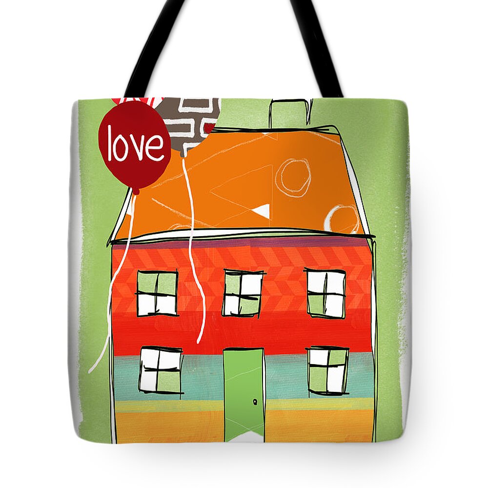 Love Tote Bag featuring the mixed media Love Card by Linda Woods