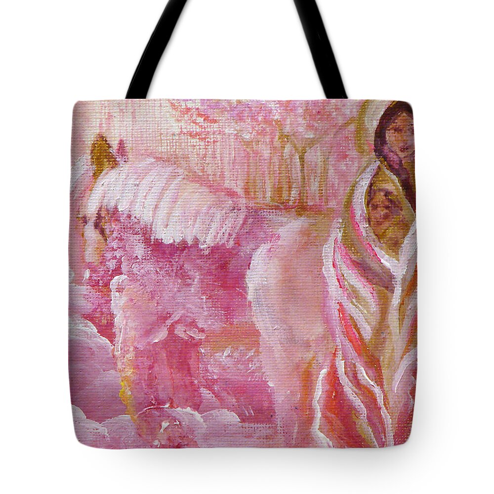 Pink Tote Bag featuring the painting Love is Crowned by Ashleigh Dyan Bayer