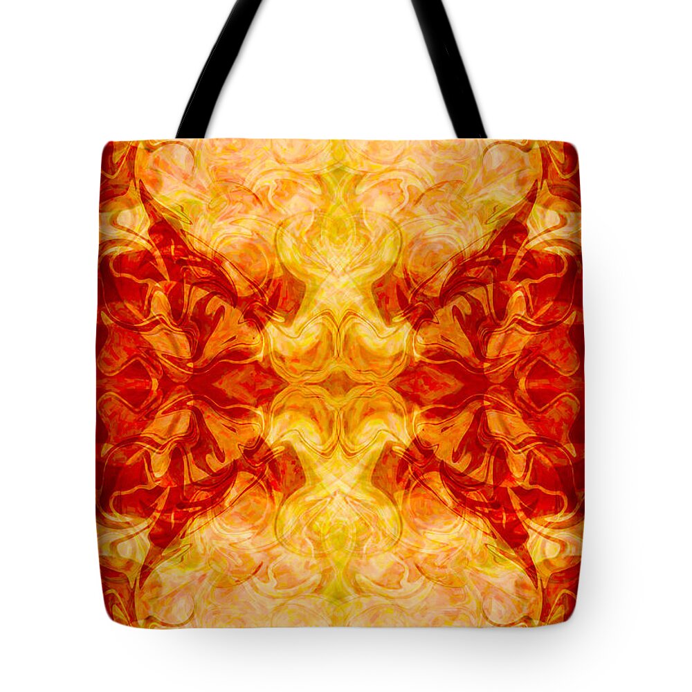 5x7 Tote Bag featuring the painting Love Multiplied Many Times Abstract Love Artwork by Omaste Witkowski