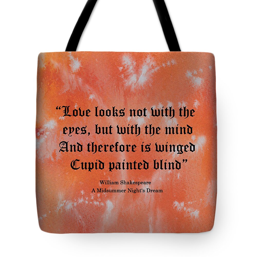 Shakespeare Tote Bag featuring the painting Love Quote - Blushing Summer by Barbara St Jean