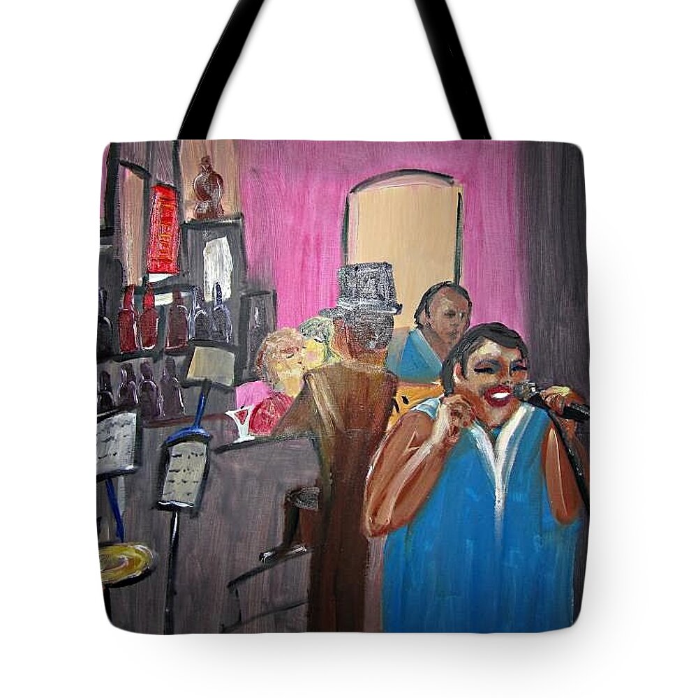 New Orleans Art Tote Bag featuring the painting Love this Song by Kerin Beard