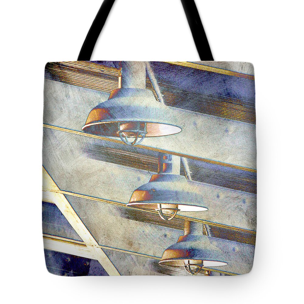 Industrial Chic Tote Bag featuring the photograph Love Those Industrial Lights by Randi Kuhne
