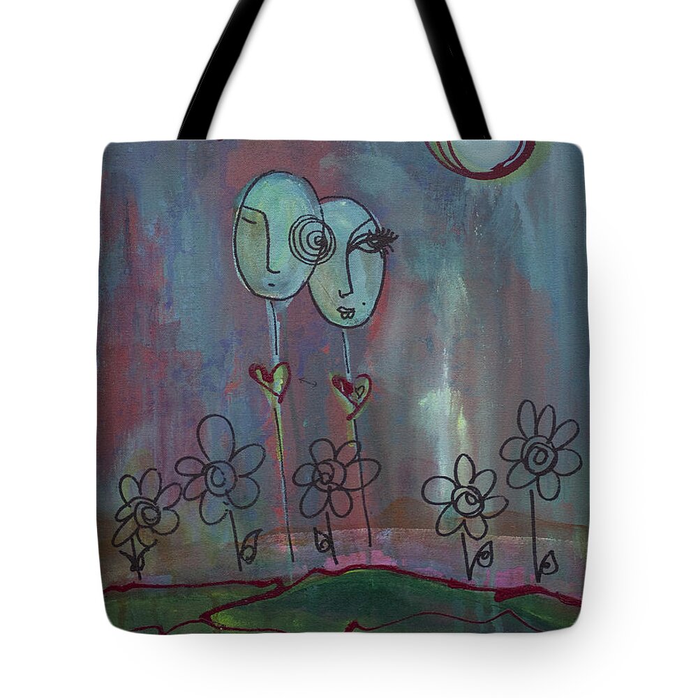 Love Tote Bag featuring the painting Love You Give Lollipops by Laurie Maves ART