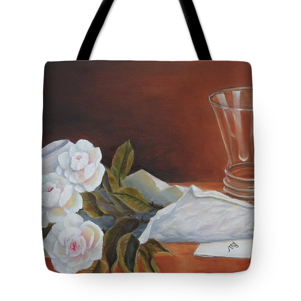 Still Tote Bag featuring the painting Loves Bouquet by Lou Magoncia