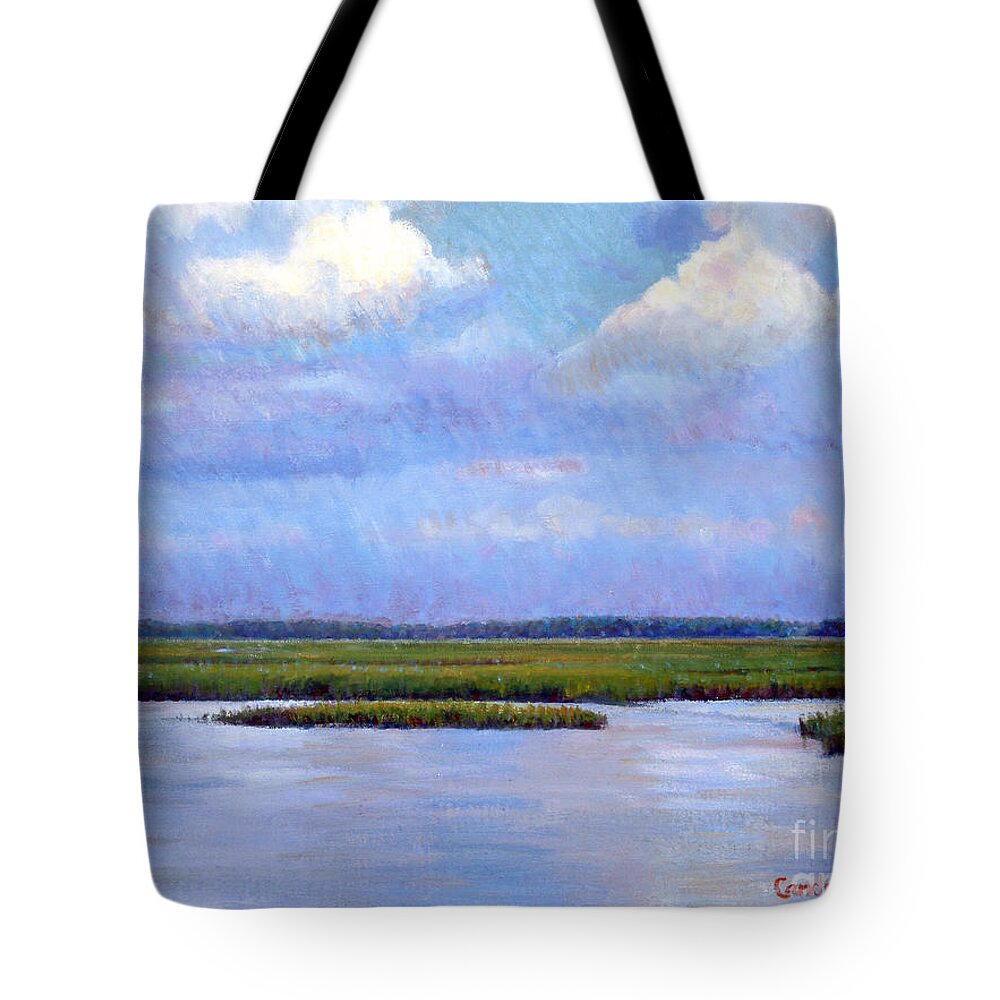 Low Country Tote Bag featuring the painting Low Country High by Candace Lovely