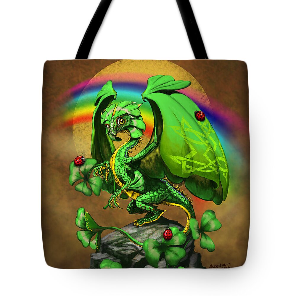 Dragon Tote Bag featuring the digital art Luck Dragon by Stanley Morrison