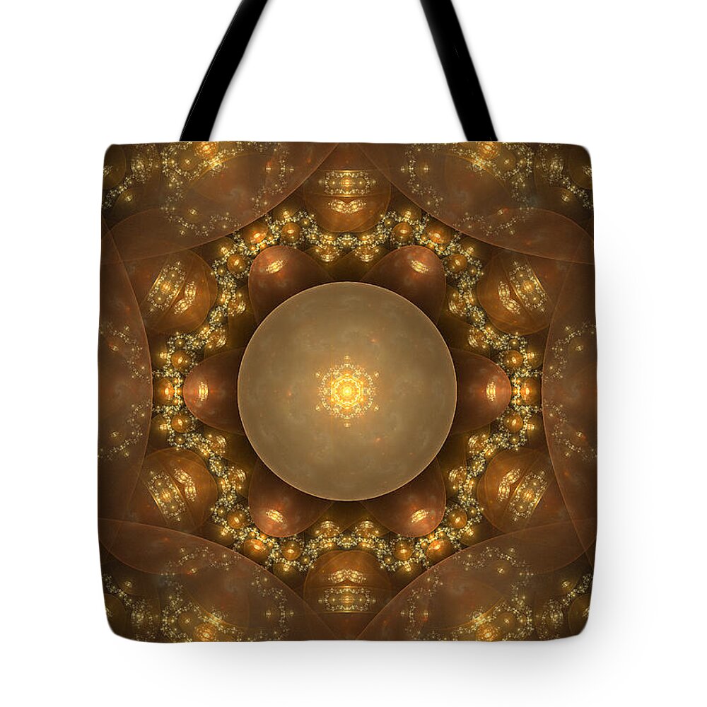 Abstract Fractal Tote Bag featuring the digital art Luminous by Sandy Keeton