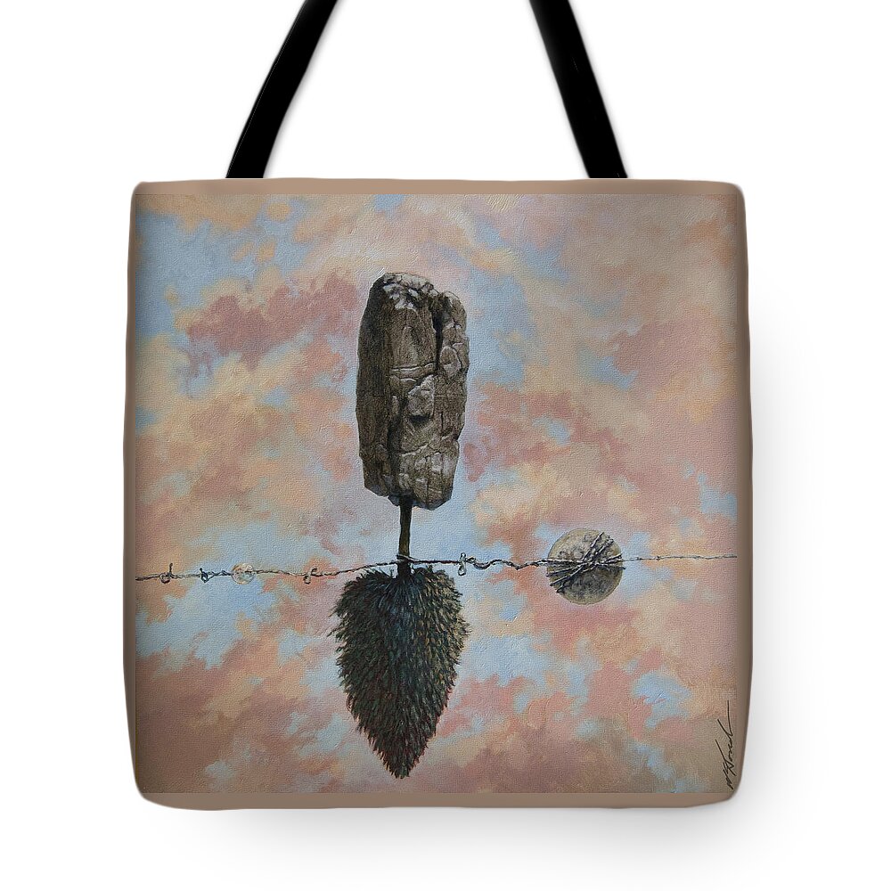 Trees Tote Bag featuring the painting Lunar Entanglements by William Stoneham