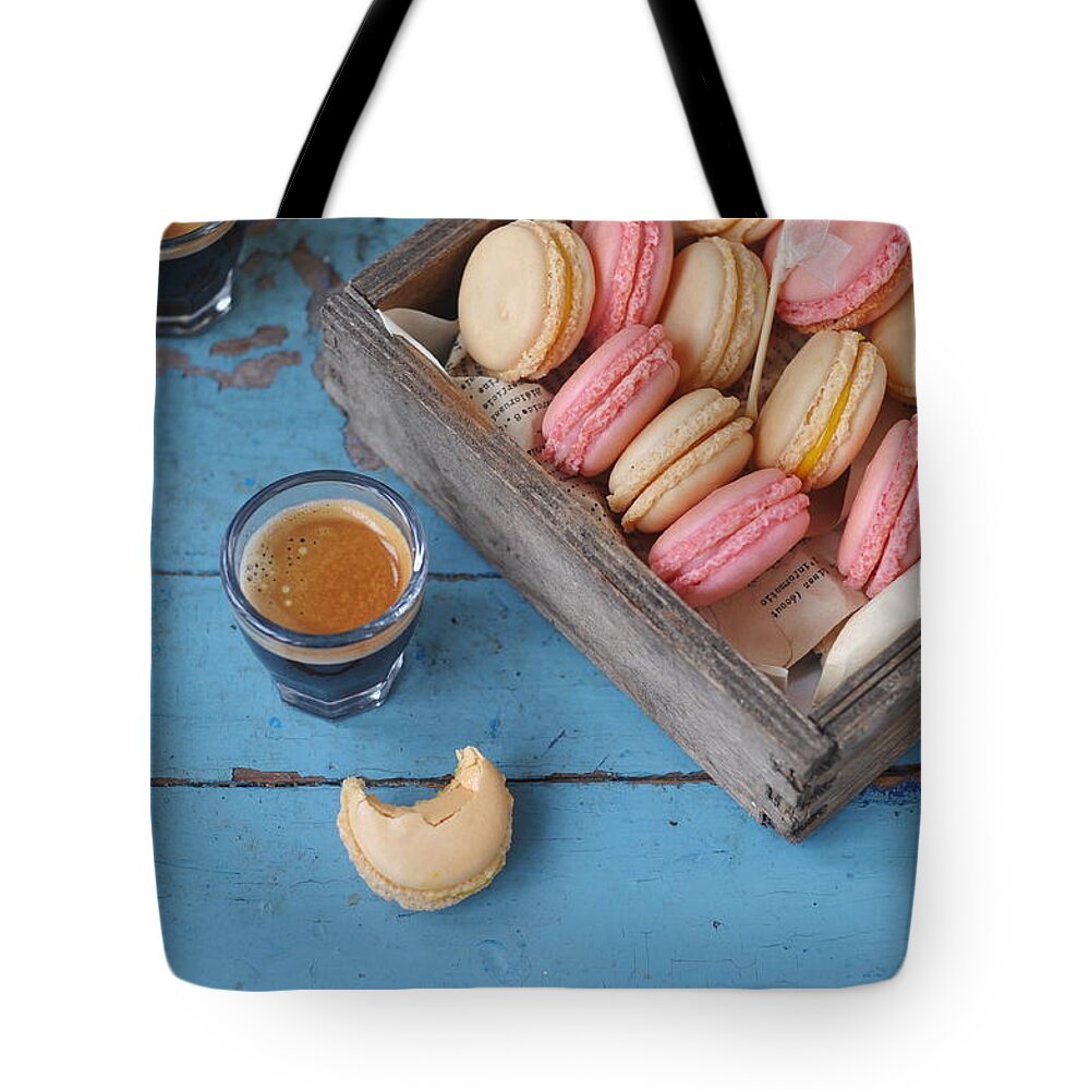 Minsk Tote Bag featuring the photograph Macarons by Photos By Irina Meliukh