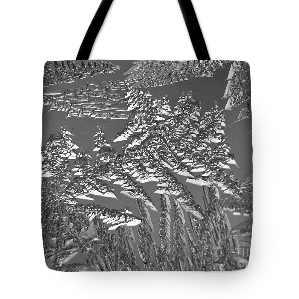 Frost Tote Bag featuring the photograph Macro Ice by Cheryl Baxter