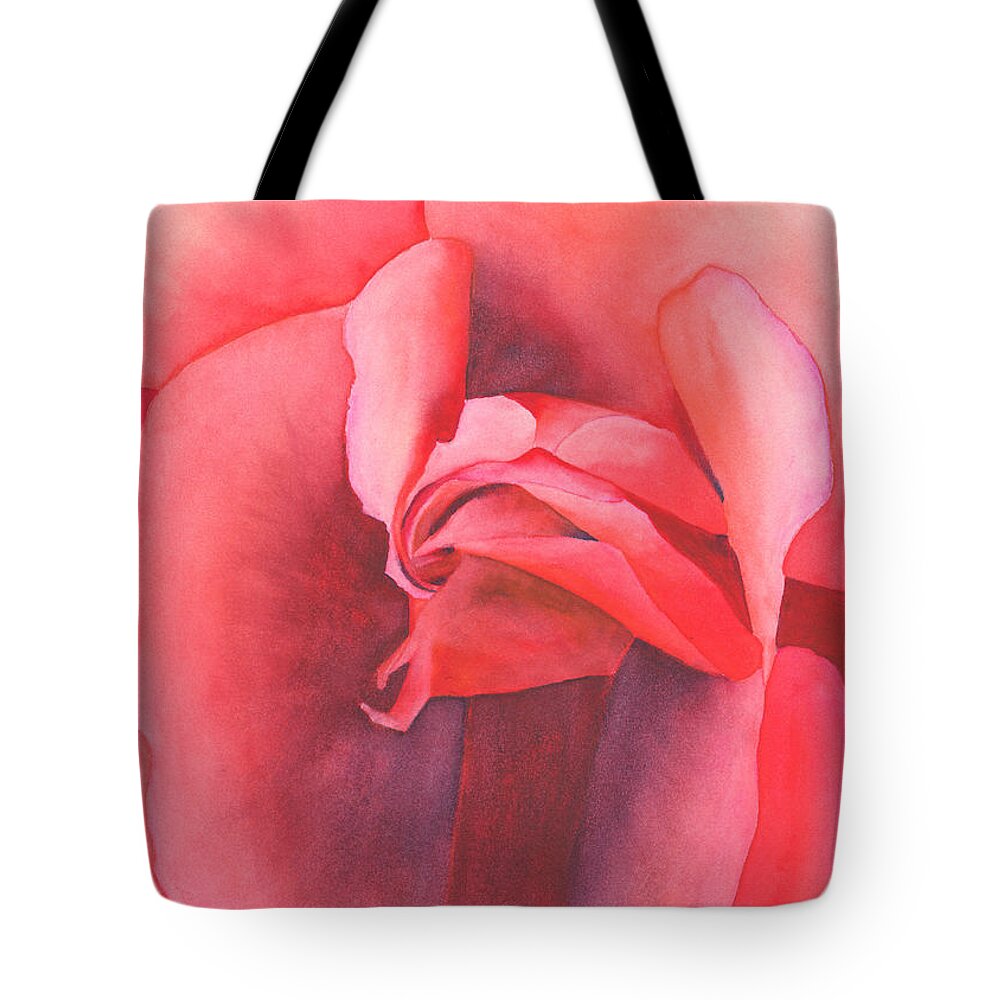 Rose Tote Bag featuring the painting Macro Rose by Ken Powers