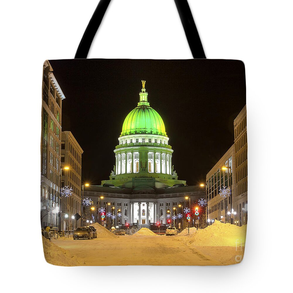 Capitol Tote Bag featuring the photograph Madison Capitol by Steven Ralser