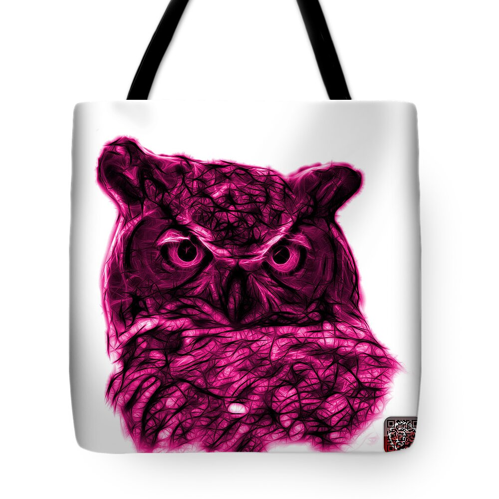 Owl Tote Bag featuring the digital art Magenta Owl 4436 - F S M by James Ahn