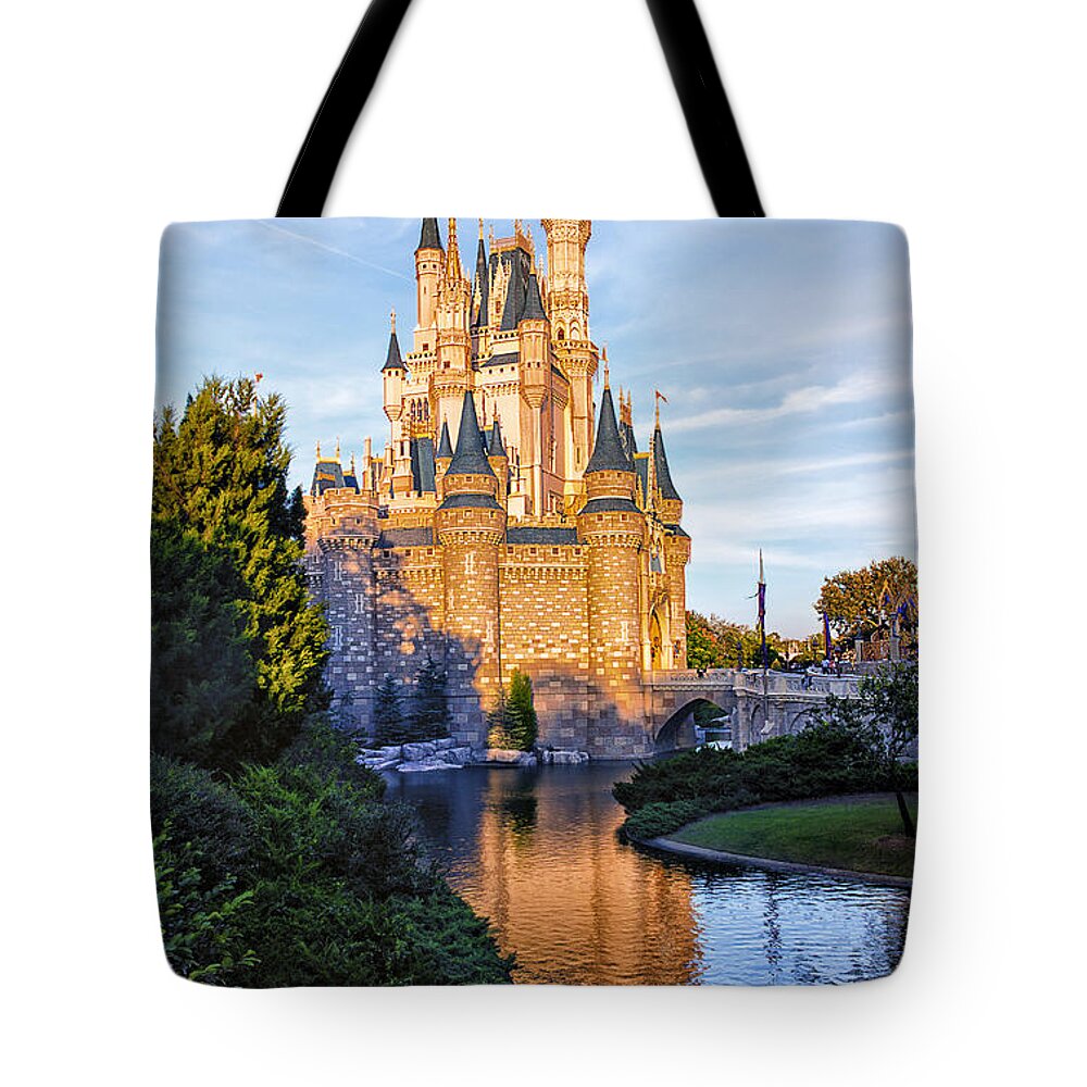 Castle Tote Bag featuring the photograph Magic Kingdom Castle by Bill and Linda Tiepelman