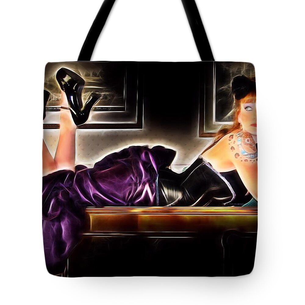 Fantasy Tote Bag featuring the painting Magic Music Time by Jon Volden