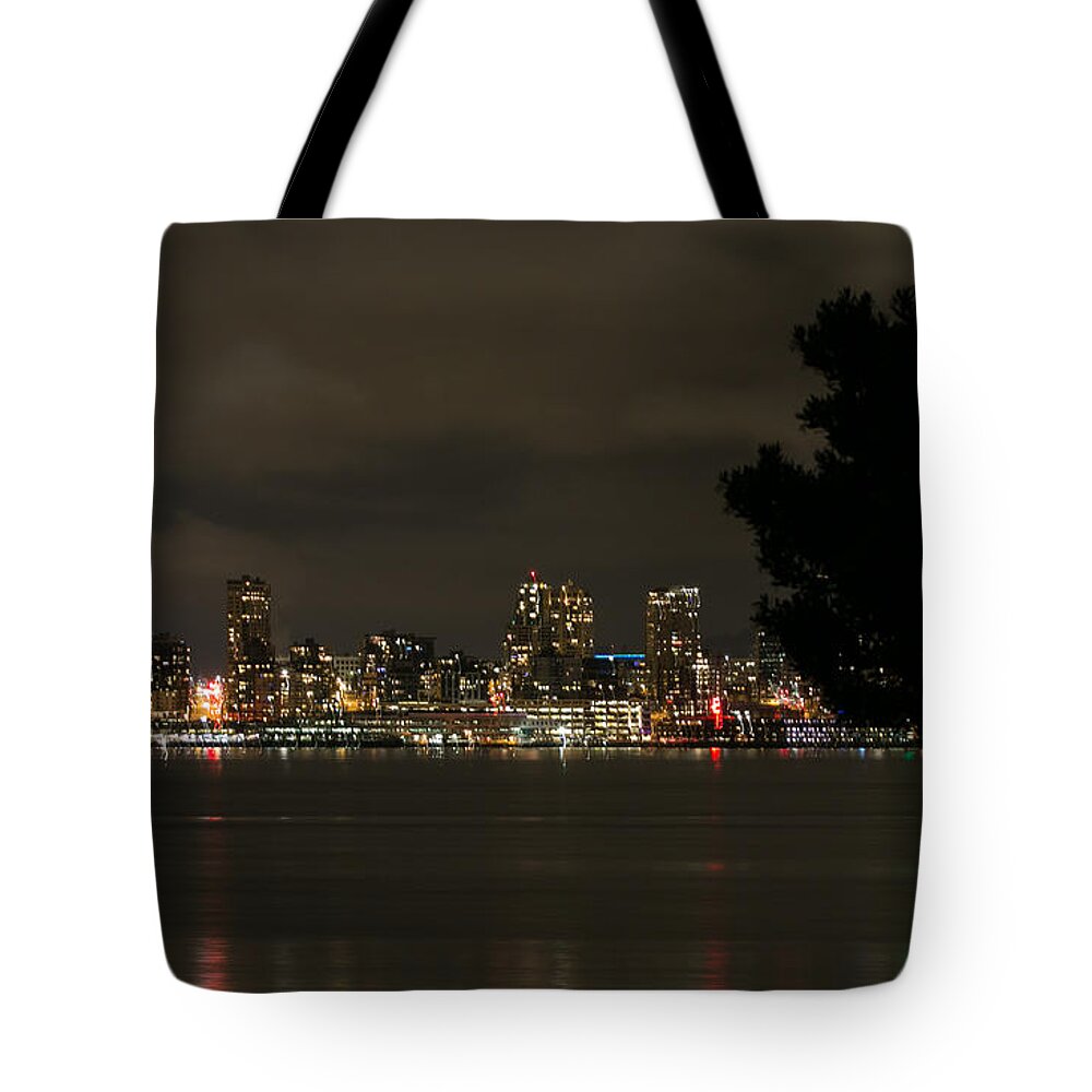 Waterfront Tote Bag featuring the photograph Magic of Lights by E Faithe Lester