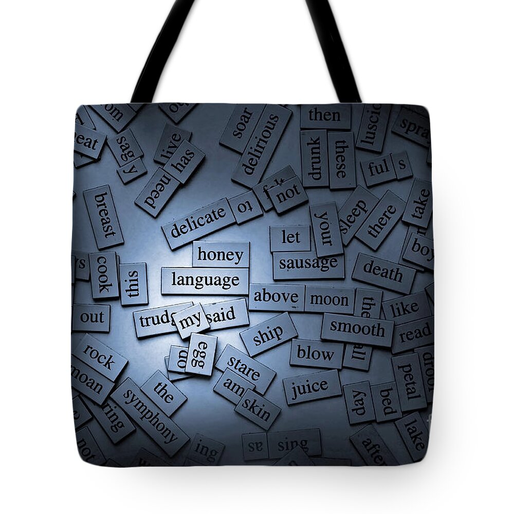 Adjective Tote Bag featuring the photograph Magnetic Words by THP Creative