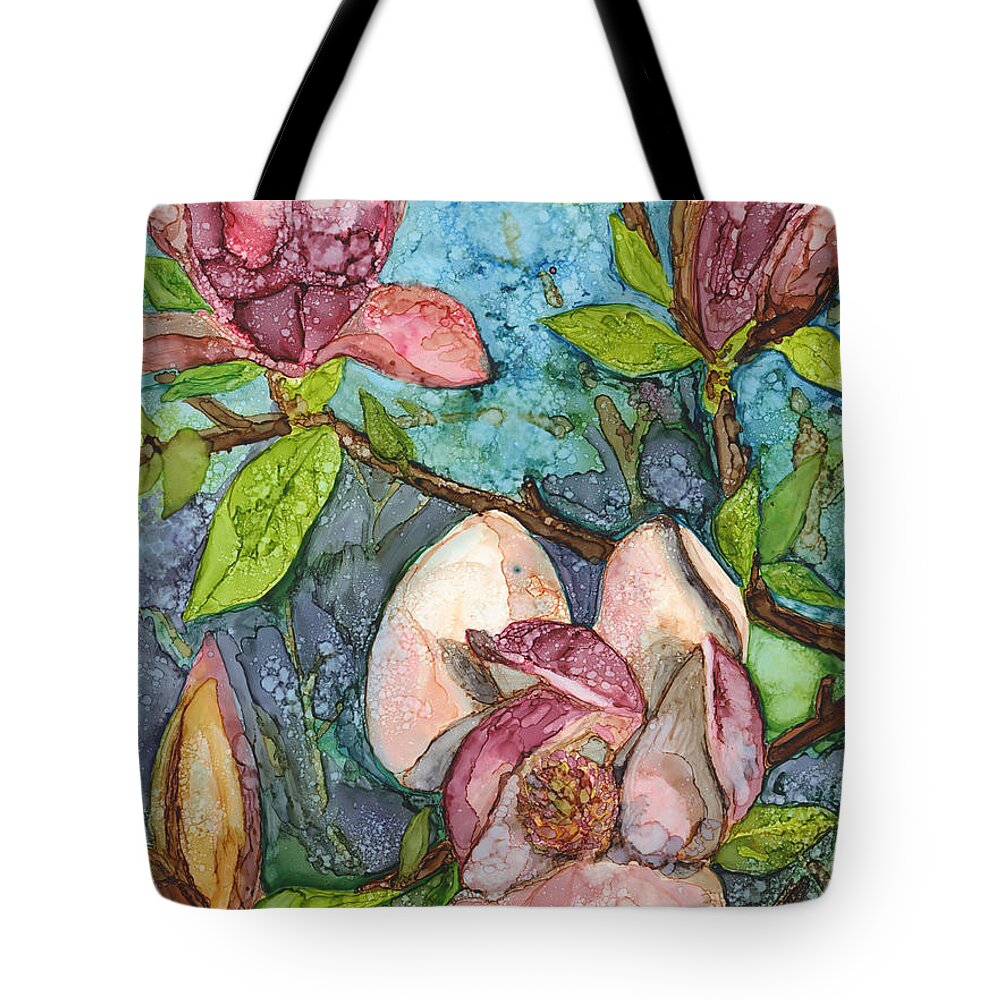 Magnolias Tote Bag featuring the painting Magnolias by Vicki Baun Barry