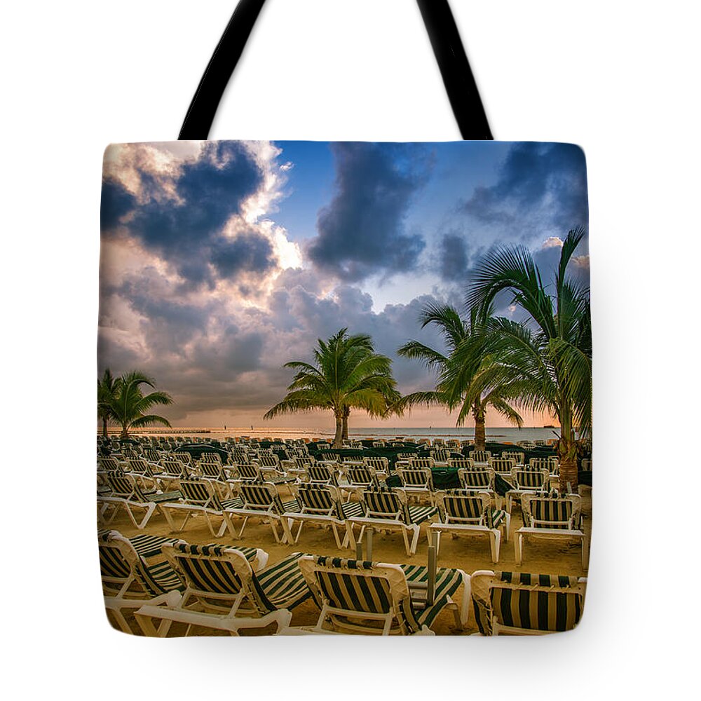 Beach Tote Bag featuring the photograph Mahogany bay beach-Roatan-Honduras by Eti Reid