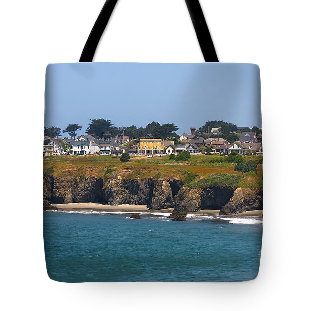 Landscape Tote Bag featuring the photograph Main Street, Mendocino, California by Ron Sanford