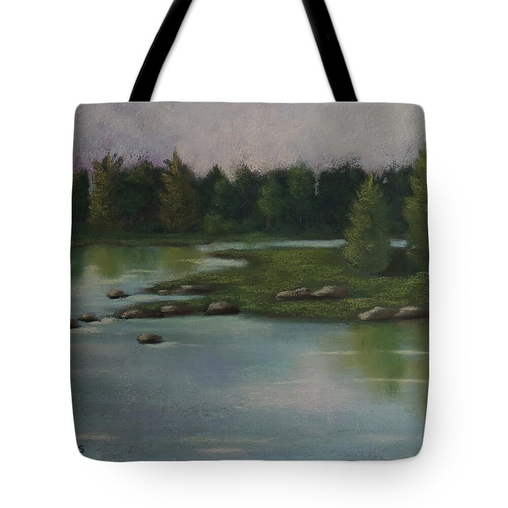 Maine Tote Bag featuring the pastel Maine Reflections by Carol Corliss