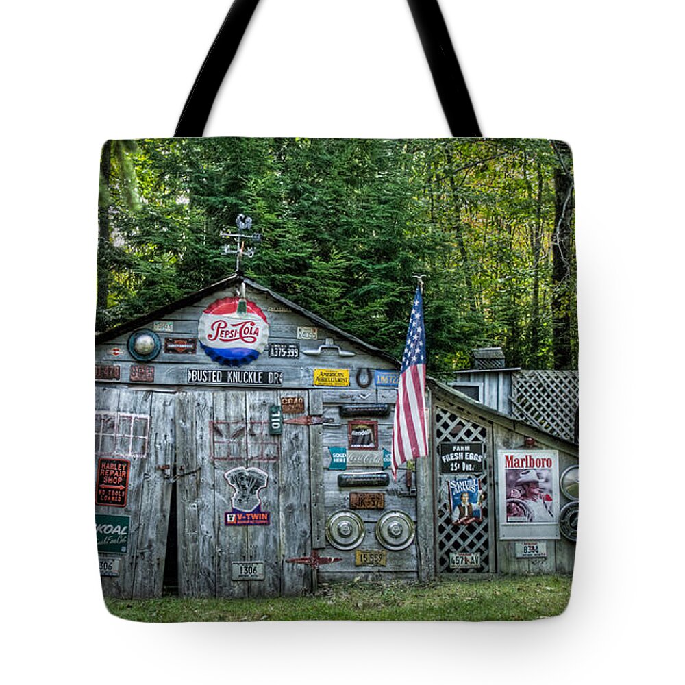 Shed Tote Bag featuring the photograph Maine Shed by Alana Ranney