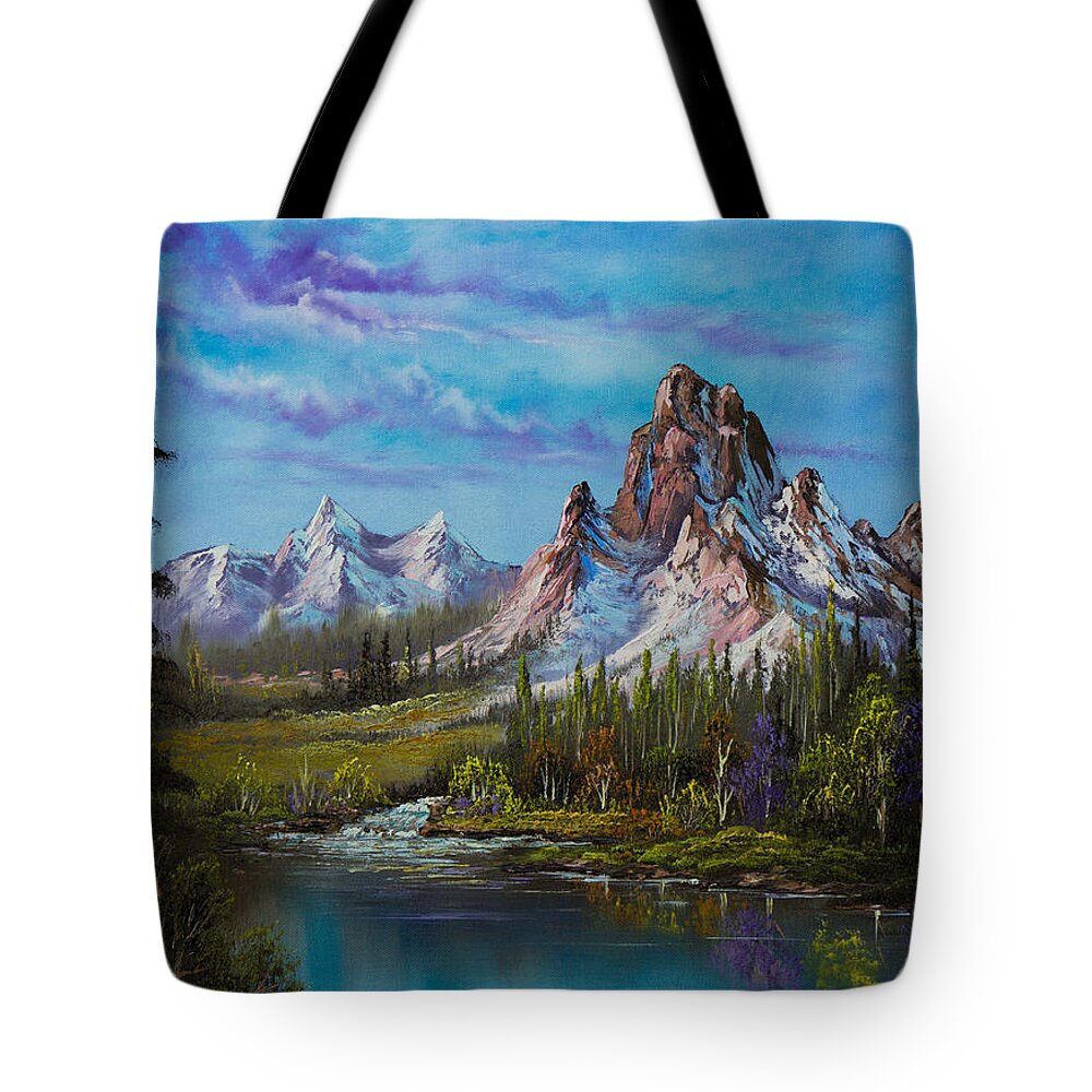 Landscape Tote Bag featuring the painting Majestic Morning by Chris Steele