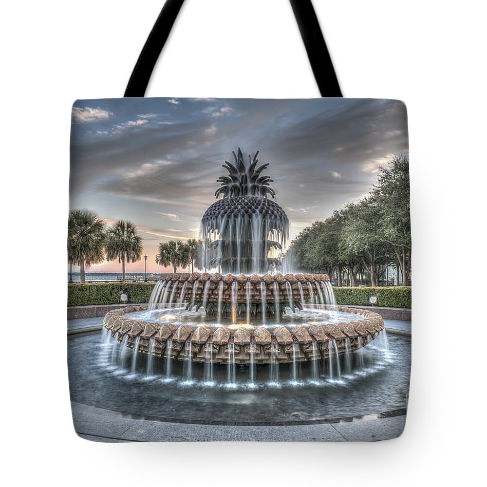 Pineapple Fountain Tote Bag featuring the photograph Make A Wish by Dale Powell