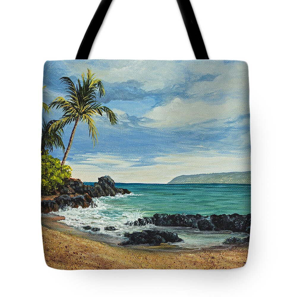 Seascape Tote Bag featuring the painting Makena Beach by Darice Machel McGuire