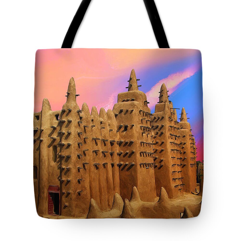 Mali Tote Bag featuring the painting Mali Sunset by Dominic Piperata