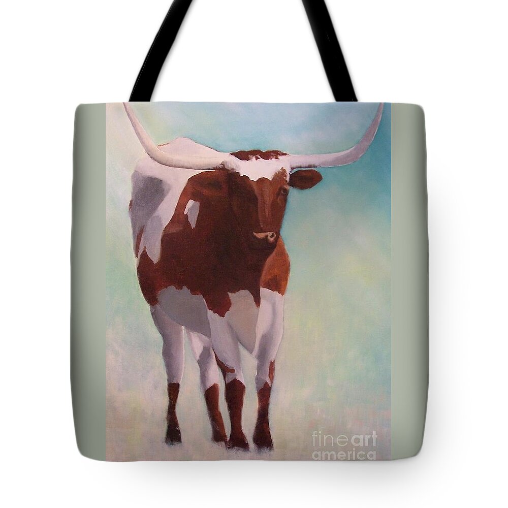 Longhorn Tote Bag featuring the painting Mama Longhorn by Susan Williams