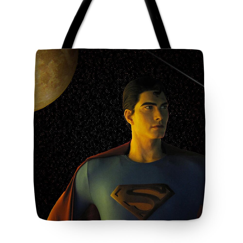 Superman Tote Bag featuring the photograph Man of Steel by David Dehner