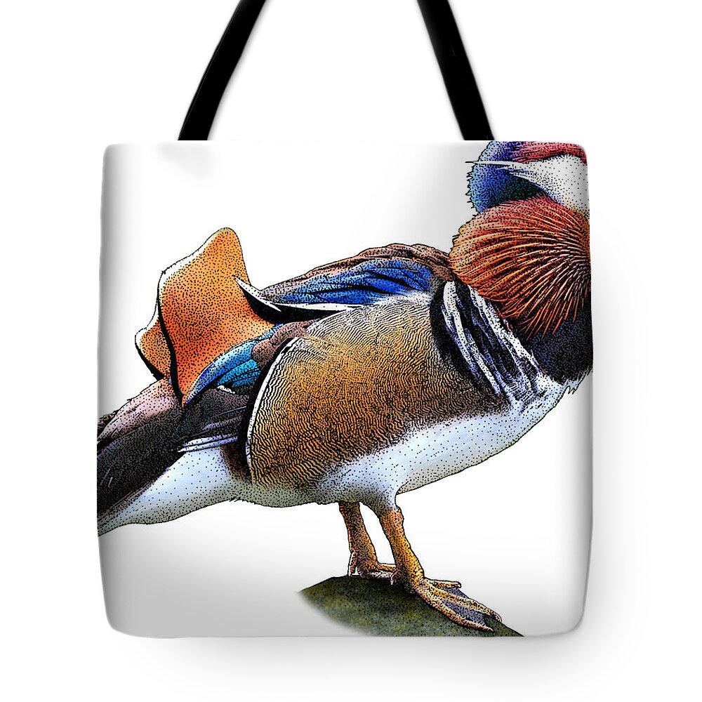 Nature Tote Bag featuring the photograph Mandarin Duck by Roger Hall